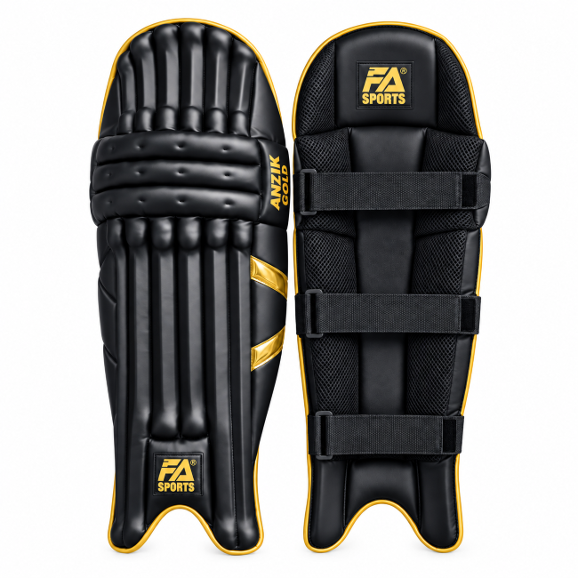 FA Sports Anzik Gold Batting Pads – Black