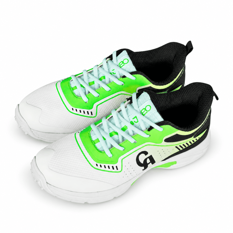 CA Cricket Shoes – Black & Lime Green