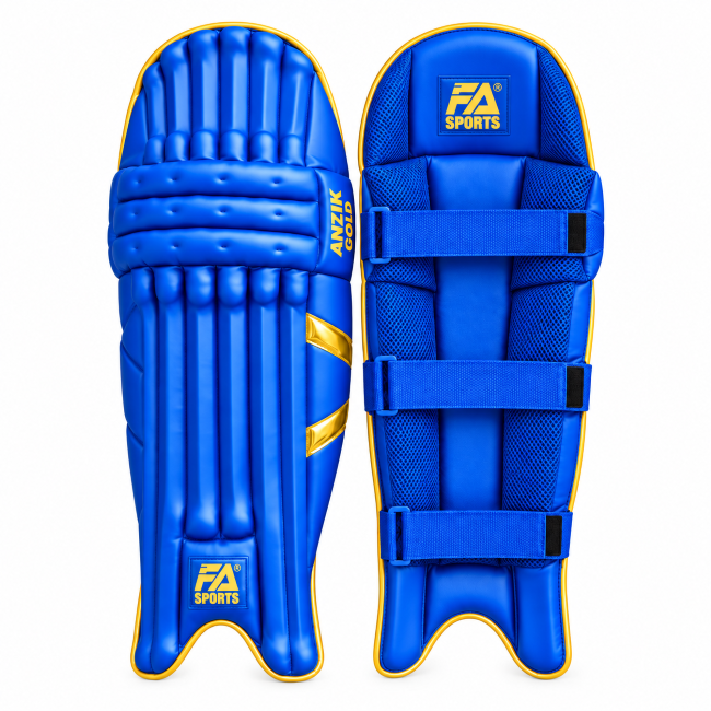 FA Sports Anzik Gold Batting Pads - Bright Blue