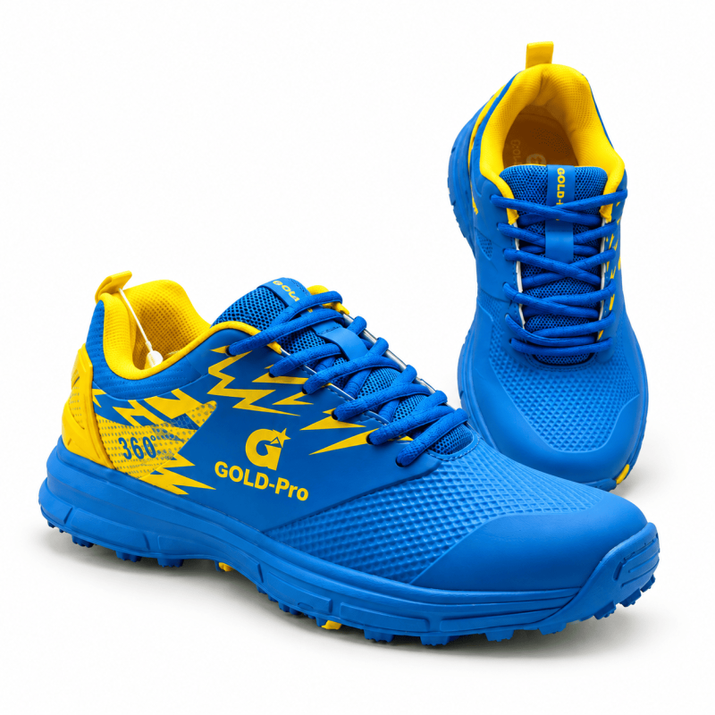 G Gold-Pro 360 Cricket Shoes - Blue and Yellow