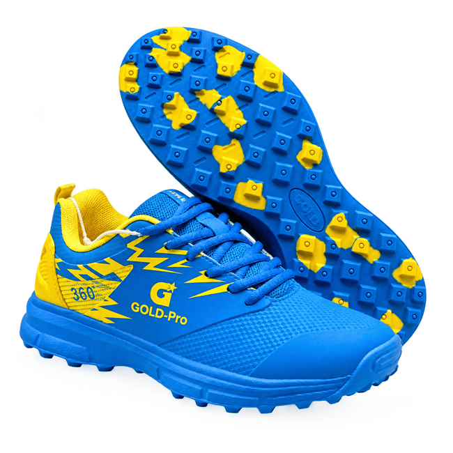 G Gold-Pro 360 Cricket Shoes - Blue and Yellow
